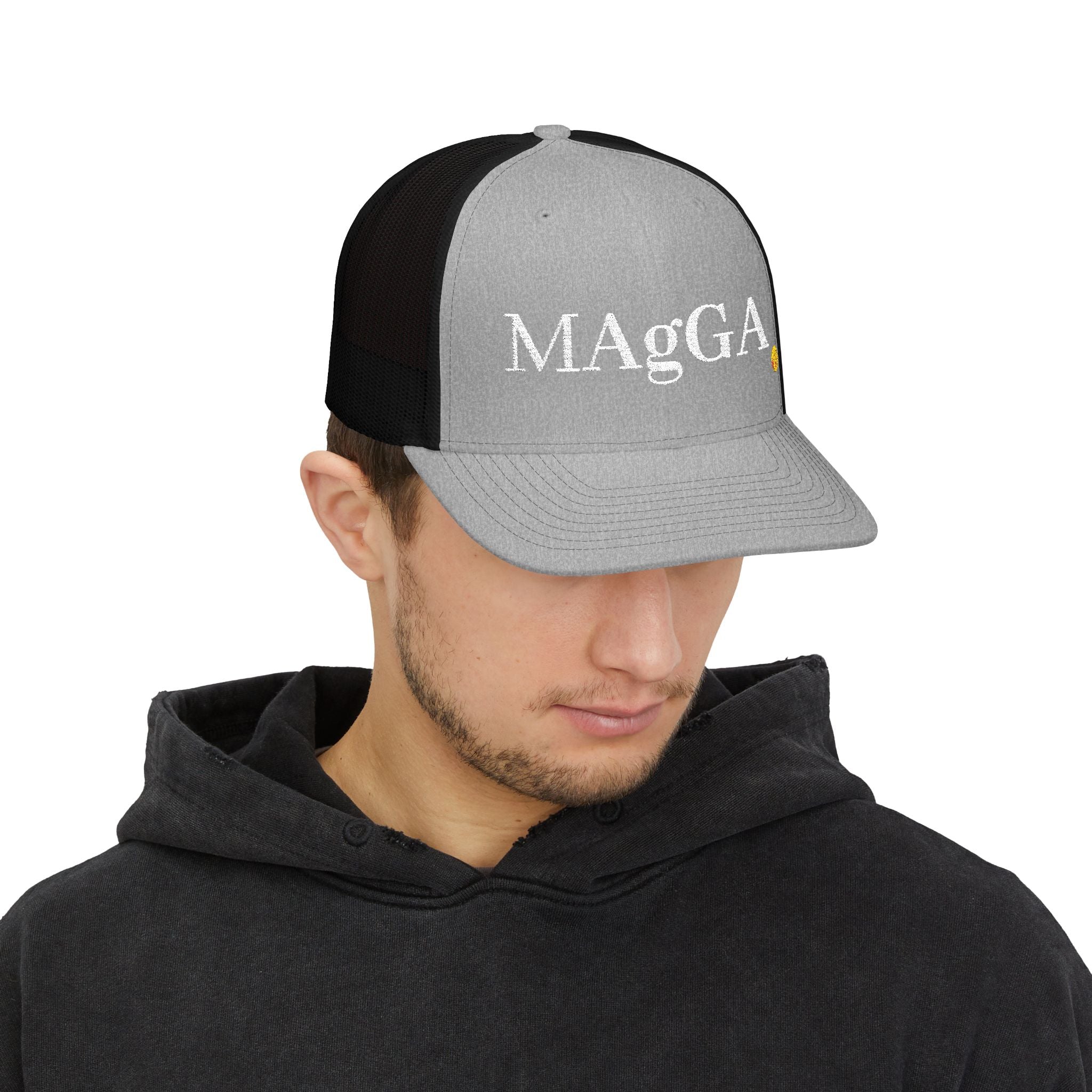 Embroidered Trucker Cap – 'MAgGA' Retro Logo Snapback