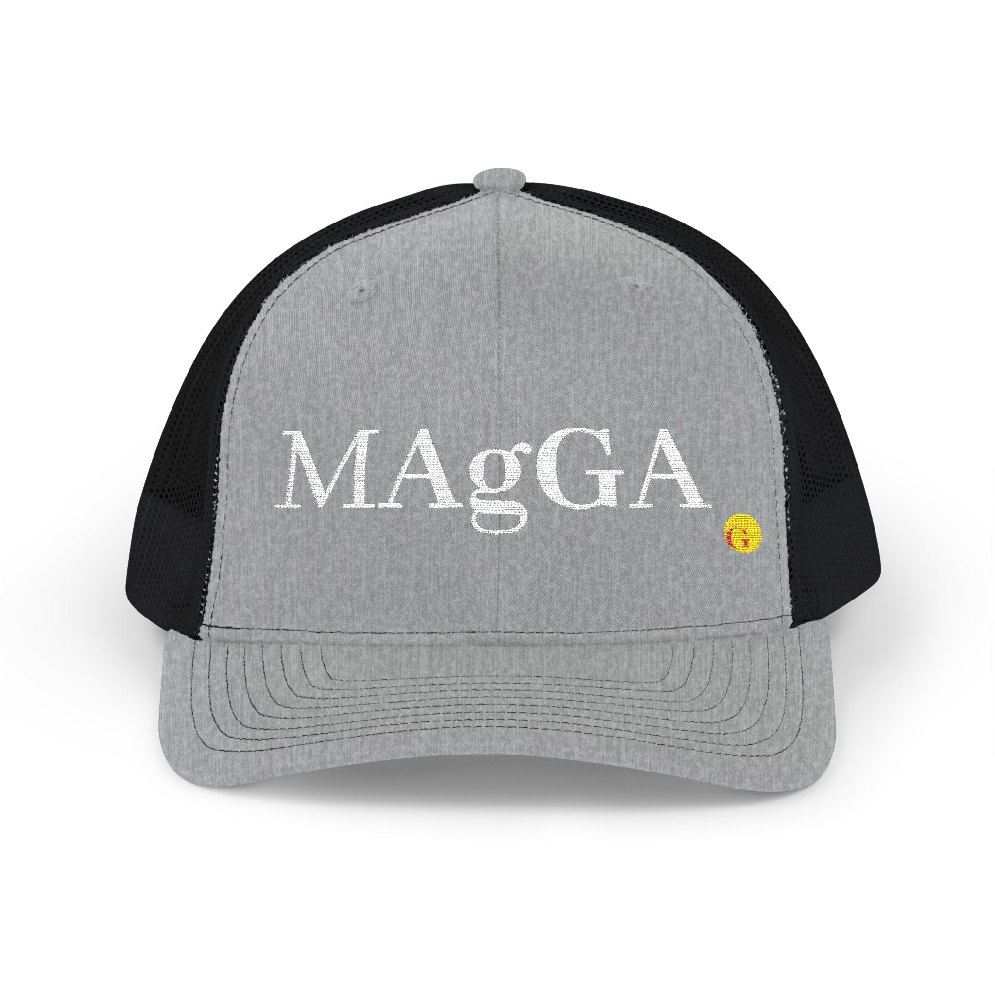 Embroidered Trucker Cap – 'MAgGA' Retro Logo Snapback