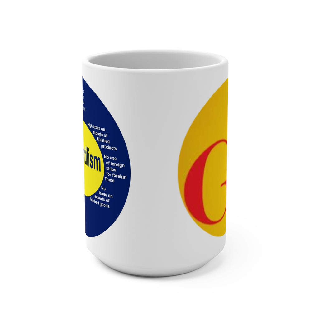 GoldFix Logo and Mercantilism Diagram Coffee Mug — 15oz Mug