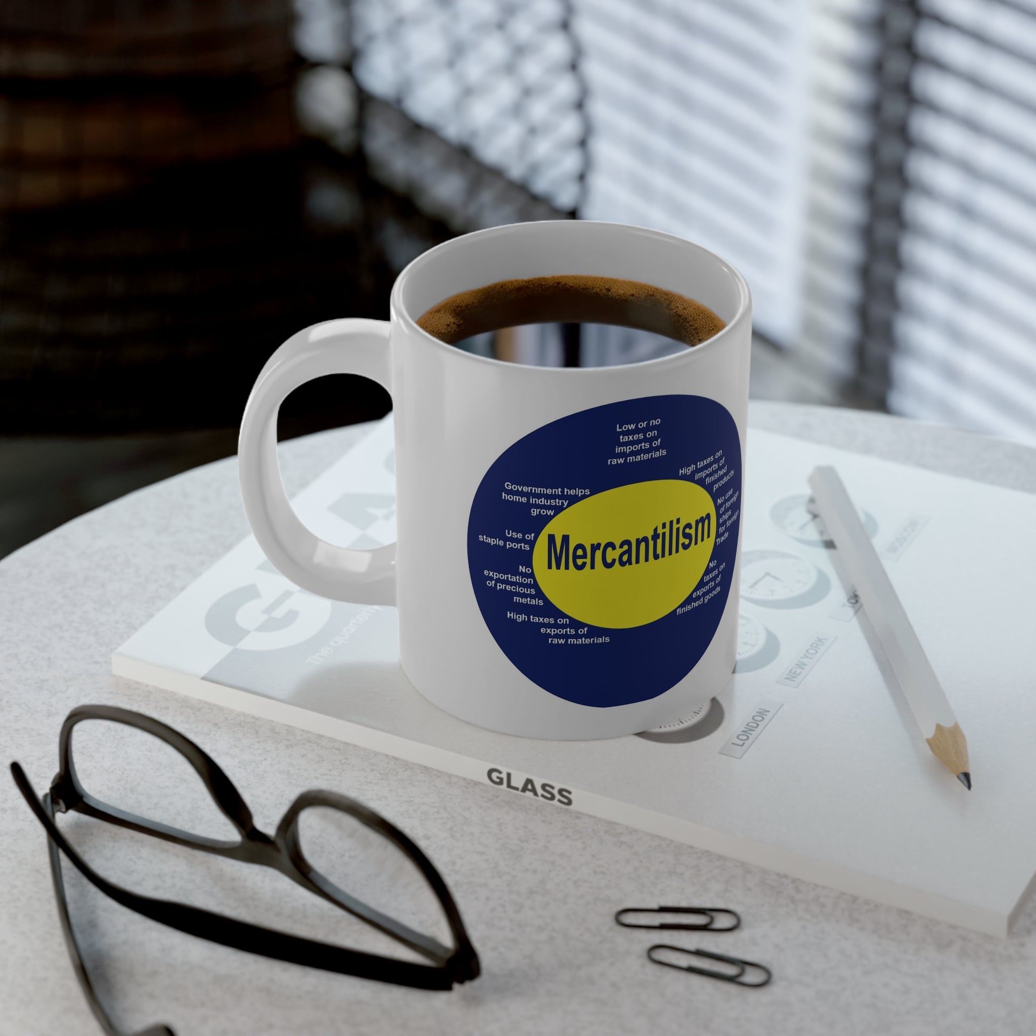 GoldFix Logo and Mercantilism Diagram Coffee Mug — 20oz Mug