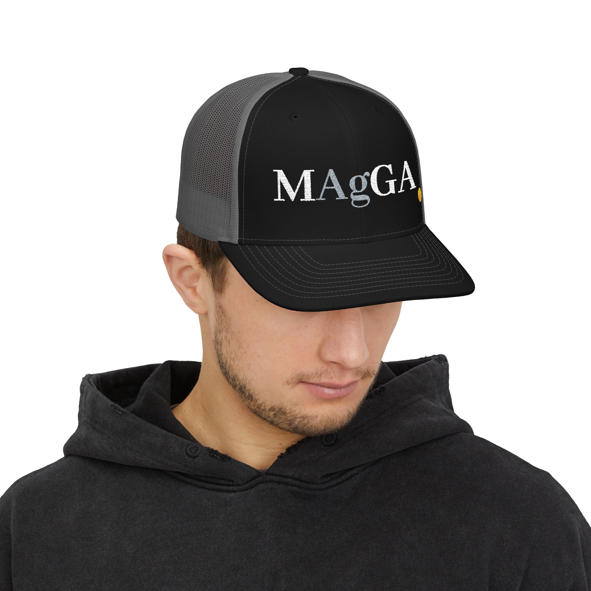 Snapback Trucker Cap — "MAgGA" Embroidered Political Mesh Hat